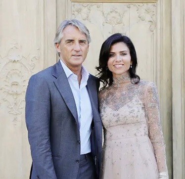 Silvia Fortini with her husband, Roberto Mancini. 